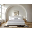 Omax Decor Aspen Upholstered Platform King Bed in White Cream Boucle Fabric