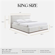 Omax Decor Aspen Upholstered Platform King Bed in White Cream Boucle Fabric