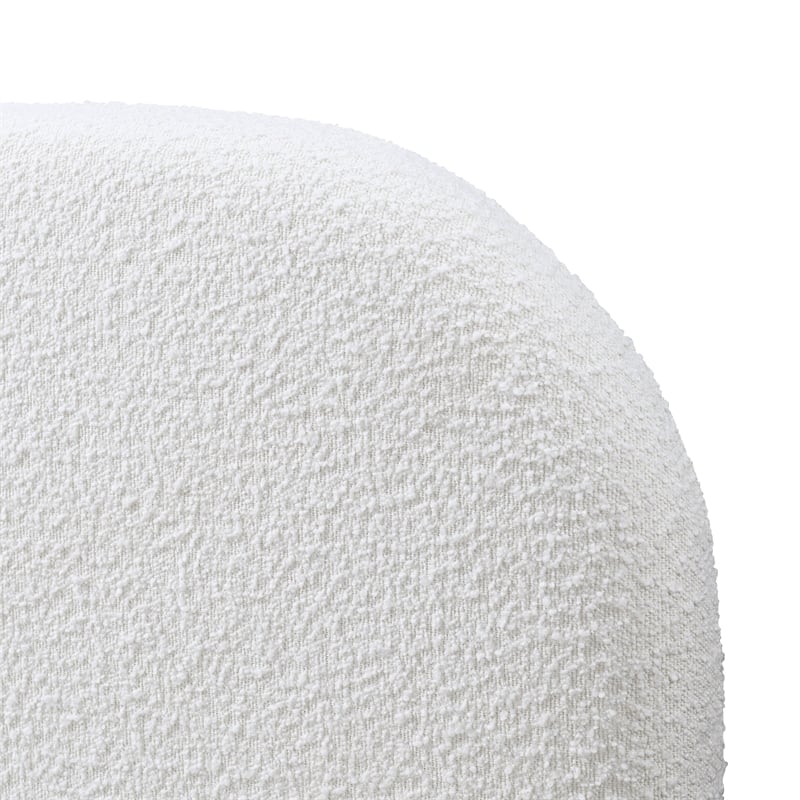 Omax Decor Valencia Upholstered Platform Queen Bed in White Cream Boucle Fabric