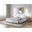 Omax Decor Valencia Upholstered Platform King Bed in White Cream Boucle Fabric