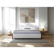 Omax Decor Valencia Upholstered Platform King Bed in White Cream Boucle Fabric