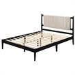 Omax Decor Ella Wooden Queen size Platform Bed in Black and Beige