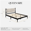 Omax Decor Ella Wooden Queen size Platform Bed in Black and Beige