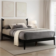 Omax Decor Ella Wooden Queen size Platform Bed in Black and Beige