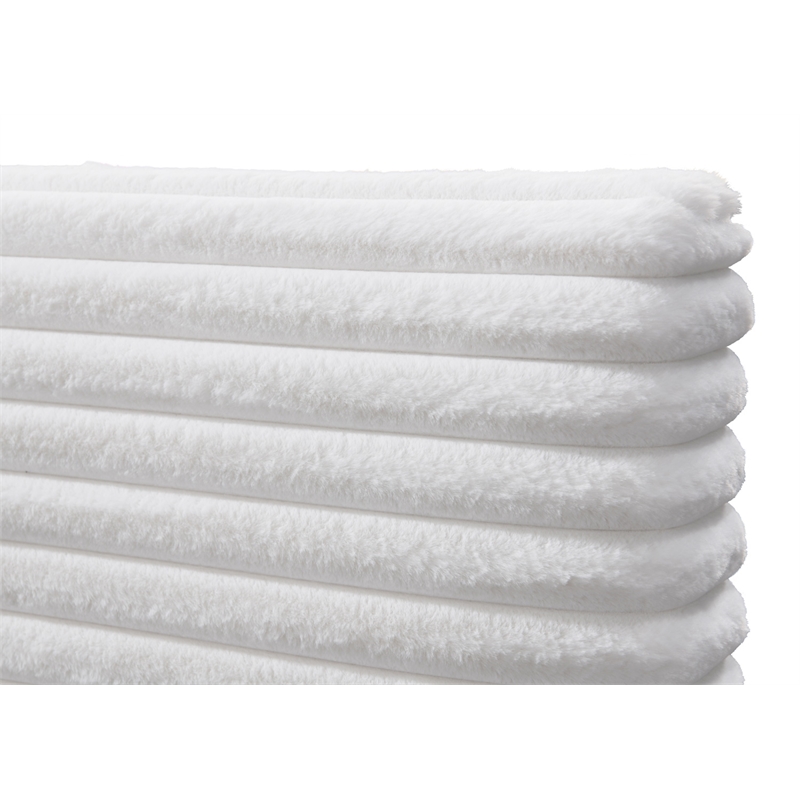 Omax Decor Lucia Fabric Upholstered Platform Queen Bed in White