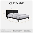 Omax Decor Nord Queen Size Wood Platform Bed in Black Frame and Black Boucle