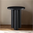 Omax Decor Nord Round Shape Modern Wood Side End table in Black