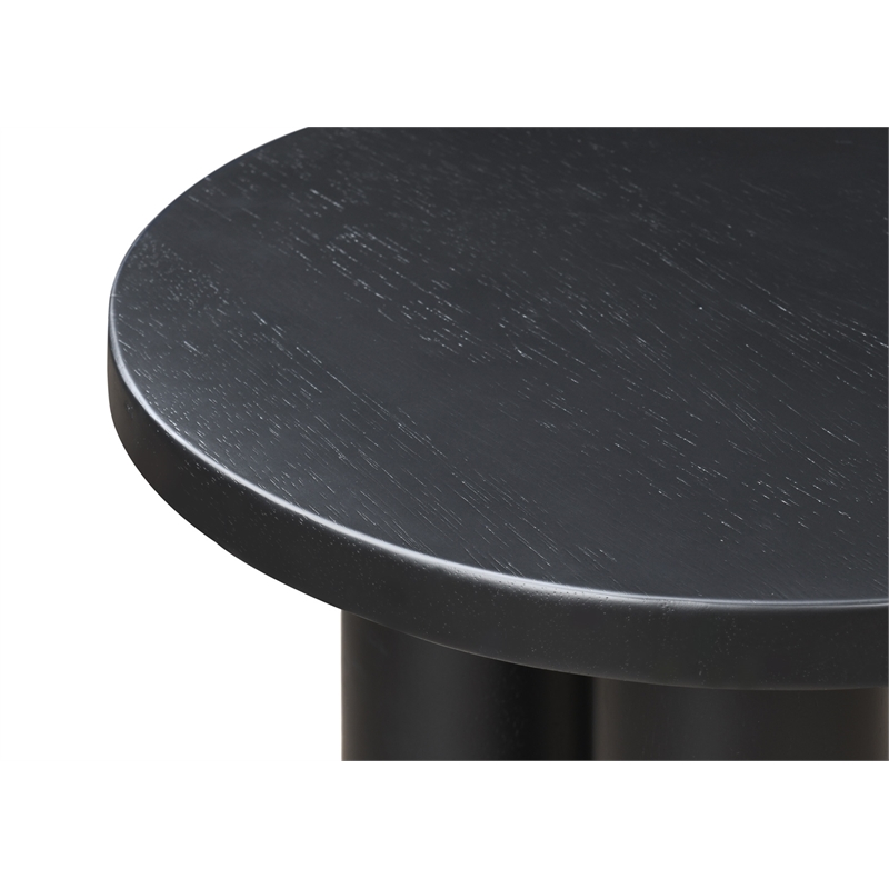 Omax Decor Nord Round Shape Modern Wood Side End table in Black