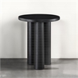 Omax Decor Nord Round Shape Modern Wood Side End table in Black