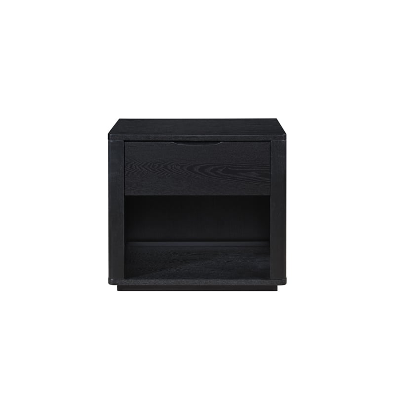 Omax Decor Venice Modern Nightstand with Soft Close Drawer in Black