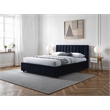 Omax Decor Jaxon Fabric Upholstered Platform Queen Bed in Blue