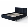 Omax Decor Jaxon Fabric Upholstered Platform Queen Bed in Blue