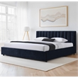 Omax Decor Jaxon Upholstered Platform King Bed in Blue Fabric