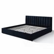 Omax Decor Jaxon Upholstered Platform King Bed in Blue Fabric