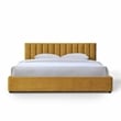 Omax Decor Jaxon Upholstered Platform King Bed in Gold Fabric