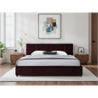 Omax Decor Venice Upholstered Platform King Bed in Burgundy Fabric