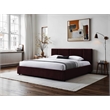 Omax Decor Venice Upholstered Platform King Bed in Burgundy Fabric