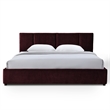 Omax Decor Venice Upholstered Platform King Bed in Burgundy Fabric