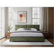 Omax Decor Venice Upholstered Platform King Bed in Moss Green Fabric