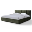 Omax Decor Venice Upholstered Platform King Bed in Moss Green Fabric