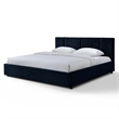 Omax Decor Venice Upholstered Platform King Bed in Blue Fabric