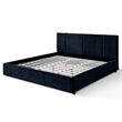 Omax Decor Venice Upholstered Platform King Bed in Blue Fabric