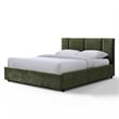 Omax Decor Venice Fabric Upholstered Platform Queen Bed in Moss Green
