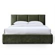 Omax Decor Venice Fabric Upholstered Platform Queen Bed in Moss Green
