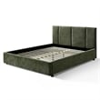 Omax Decor Venice Fabric Upholstered Platform Queen Bed in Moss Green
