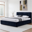 Omax Decor Venice Fabric Upholstered Platform Queen Bed in Blue