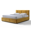 Omax Decor Venice Fabric Upholstered Platform Queen Bed in Gold