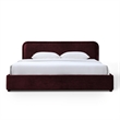 Omax Decor Chloe Upholstered Platform King Bed in Burgundy Fabric