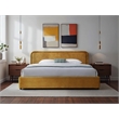 Omax Decor Chloe Upholstered Platform King Bed in Gold Fabric
