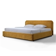 Omax Decor Chloe Upholstered Platform King Bed in Gold Fabric
