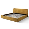 Omax Decor Chloe Upholstered Platform King Bed in Gold Fabric