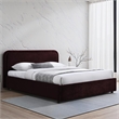 Omax Decor Chloe Fabric Upholstered Platform Queen Bed in Burgundy