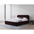 Omax Decor Chloe Fabric Upholstered Platform Queen Bed in Burgundy