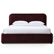 Omax Decor Chloe Fabric Upholstered Platform Queen Bed in Burgundy