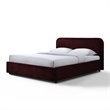 Omax Decor Chloe Fabric Upholstered Platform Queen Bed in Burgundy