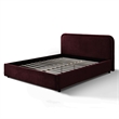 Omax Decor Chloe Fabric Upholstered Platform Queen Bed in Burgundy