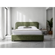 Omax Decor Chloe Fabric Upholstered Platform Queen Bed in Moss Green