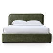 Omax Decor Chloe Fabric Upholstered Platform Queen Bed in Moss Green