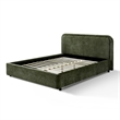 Omax Decor Chloe Fabric Upholstered Platform Queen Bed in Moss Green