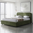 Omax Decor Chloe Fabric Upholstered Platform Queen Bed in Moss Green