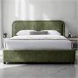 Omax Decor Chloe Fabric Upholstered Platform Queen Bed in Moss Green