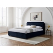 Omax Decor Chloe Fabric Upholstered Platform Queen Bed in Blue