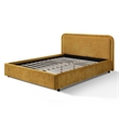 Omax Decor Chloe Fabric Upholstered Platform Queen Bed in Gold