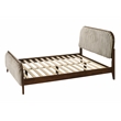 Omax Decor Daphne Wooden Queen size Platform Bed in Walnut and Beige