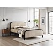Omax Decor Daphne Wooden Queen size Platform Bed in Black and Beige