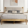 Omax Decor Ella Wooden Queen size Platform Bed in Natural and Beige